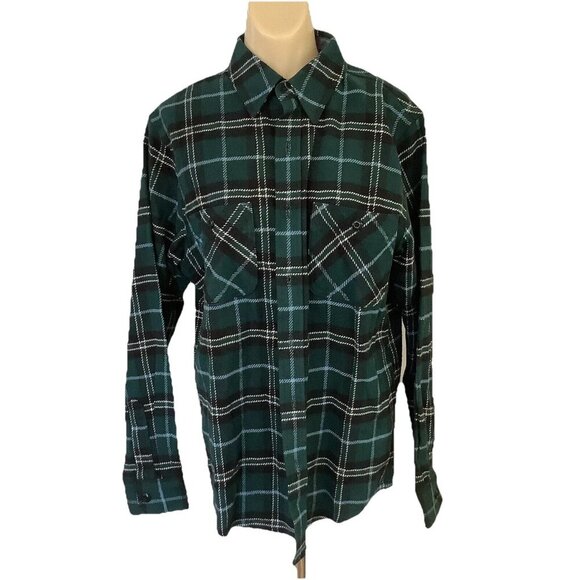 NEW Blake Shelton X Lands' End Men's 2XLT Green Plaid Flannel Shirt - Picture 1 of 9